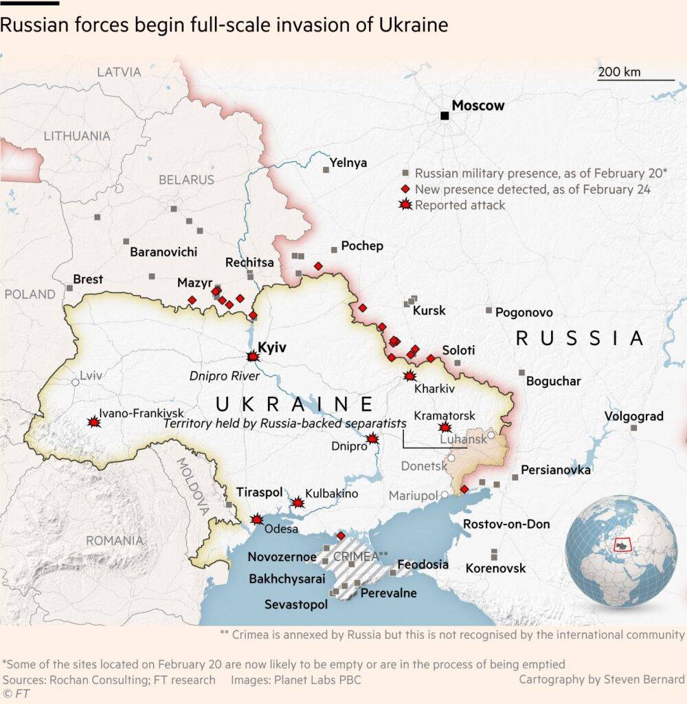 Conflicto Ucrania y Rusia, la ocupación militar de Ucrania por Rusia 2022