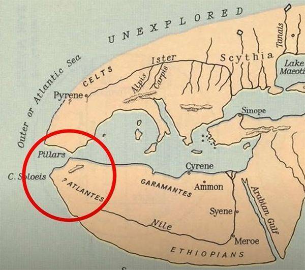 atlantida en mapa de Herodoto