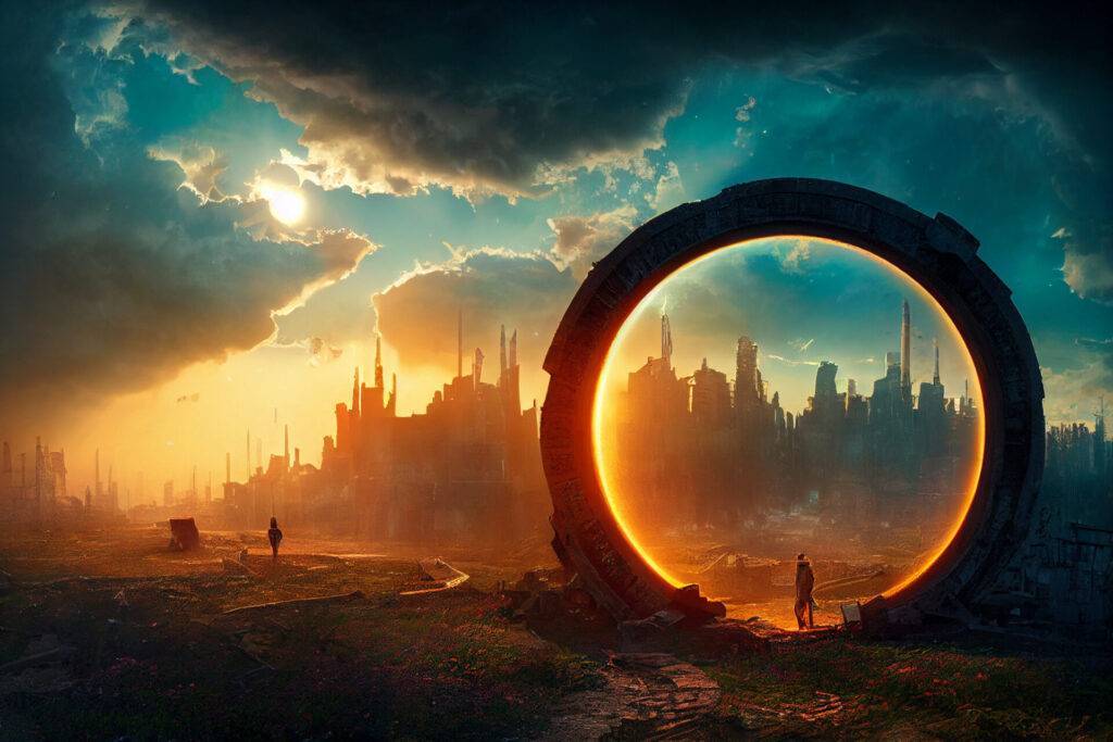 C.J.G. A circular portal containing a colorful bright meadow da c68a4a5a 0d92 4940 92e4 57830ed3319a