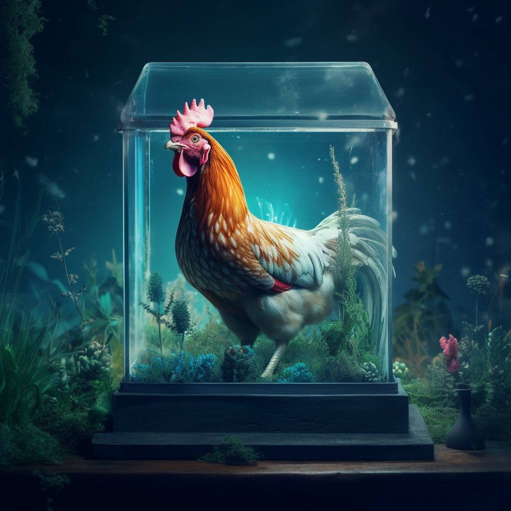 littlechook chicken in an aquarium 4cc00990 108d 4d7d 9457 fe836a4b787a